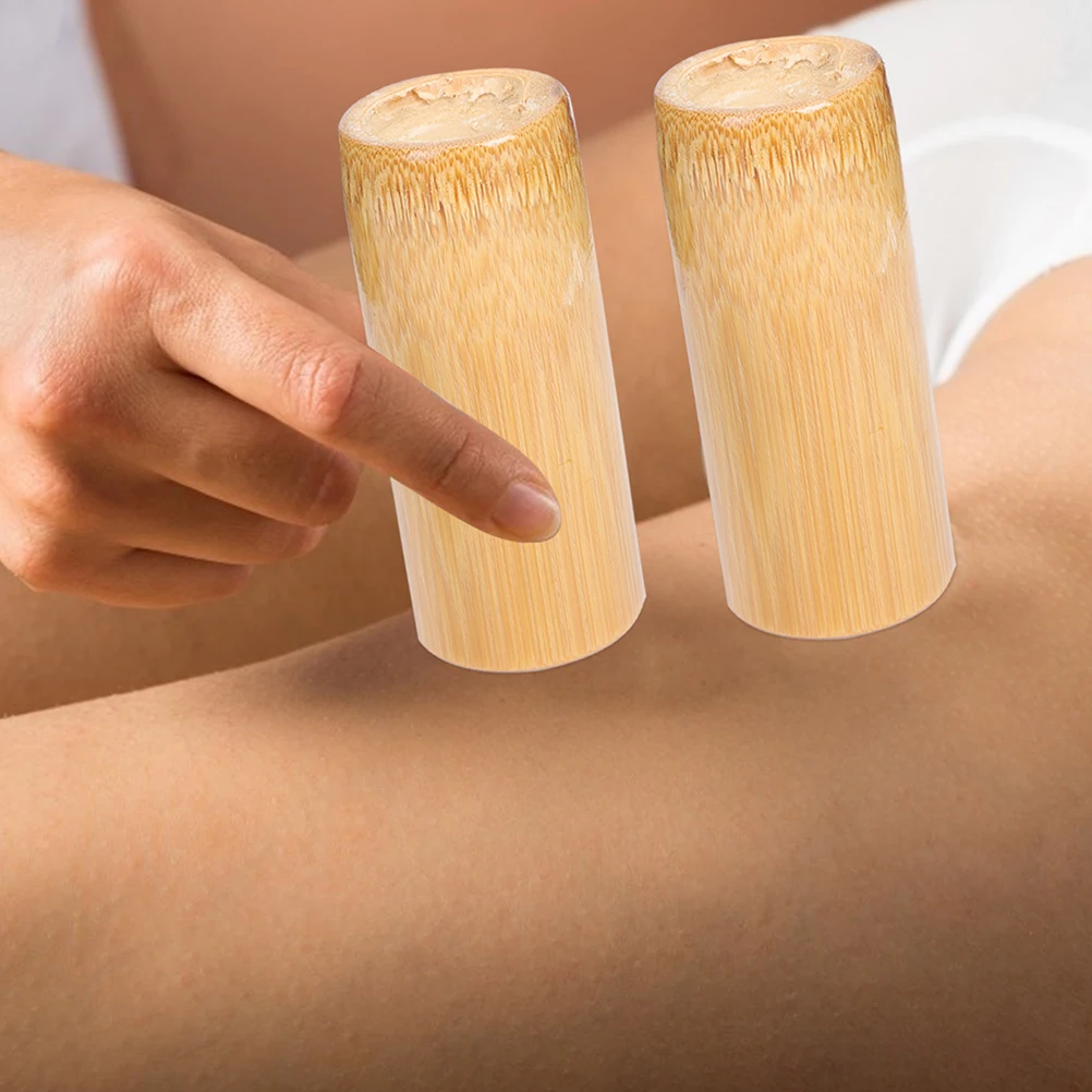 

5pcs Bamboo Cupping Pots Strong Adsorption Non-Slip Smooth Round Mouth Use Massage Device for Back Body Pain Relief