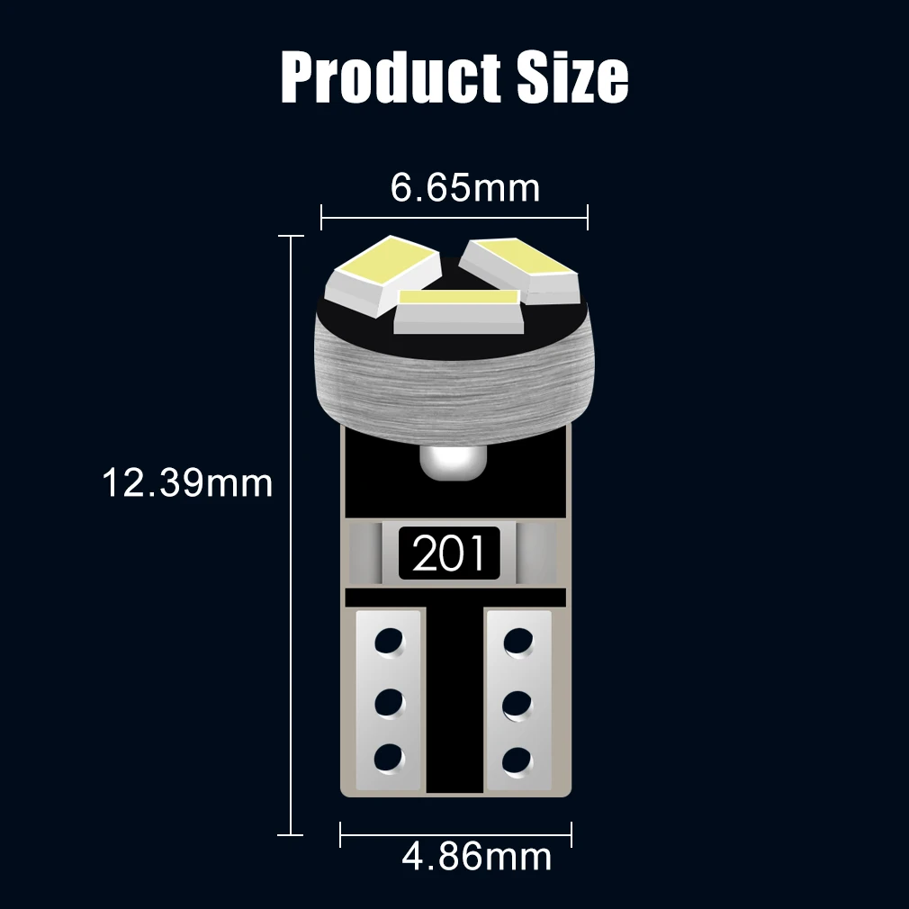 10pcs T5 Led W3W Meter Bulb Canbus Instrument Dash Lights 73 74 17 27 Auto Interior Neo Wedge Dashboard Dash Side Lamp Signal