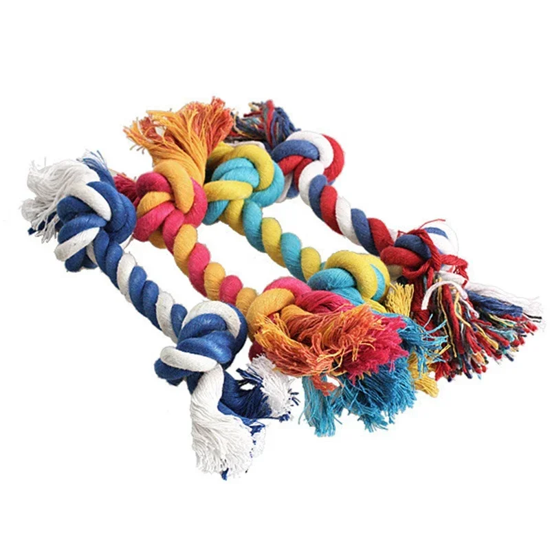 

Pets Dogs Pet Supplies Pet Dog Puppy Cotton Chew Knot Toy Durable Braided Bone Rope 15CM Funny Tool 1pc Random Color