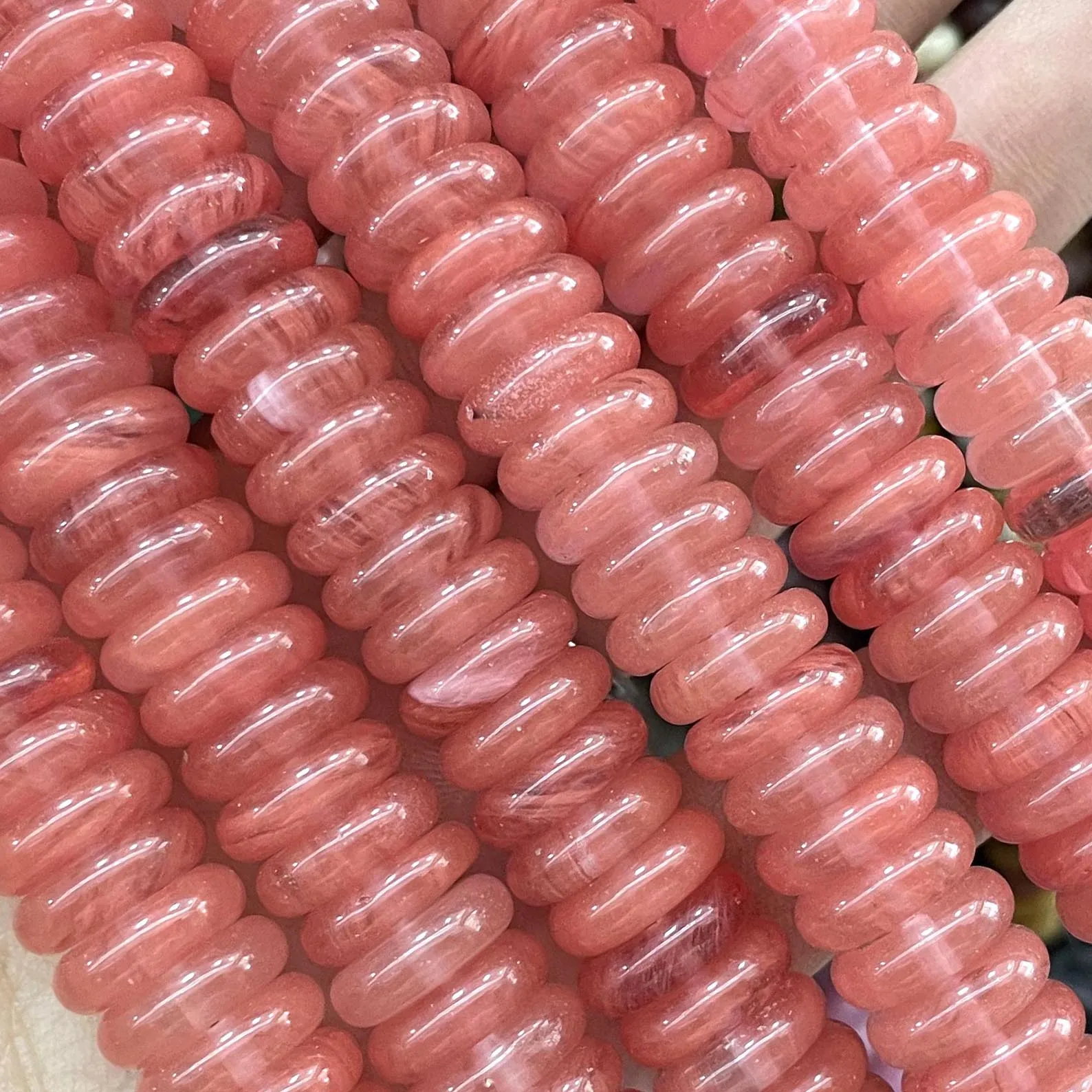 Naturstein-Rondelle, 7 Chakra-Quarz, Jaspis, Achate, Türkise, flache, runde Abstandsperlen für die Schmuckherstellung, DIY-Armband, Halskette – Detail 3