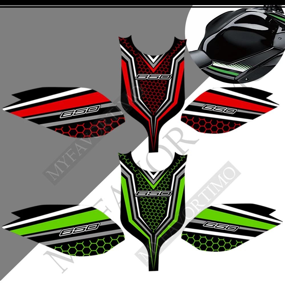 

2019 2020 2021 For Kawasaki Ninja 650 Protector Tank Pad Stickers Decal Kit Knee Emblem Badge Logo Fairing Protection 2018