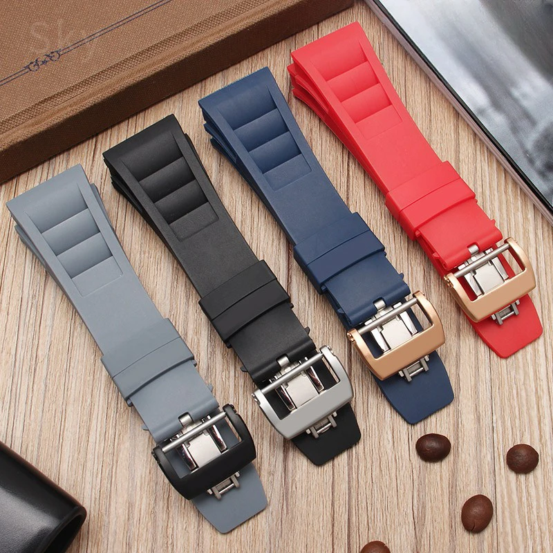 Multi-Color 4 5Screwdriver Style Silicone Convex Interface Watch Band for Richard Mille Series Men\'s Waterproof 25mm Accessories