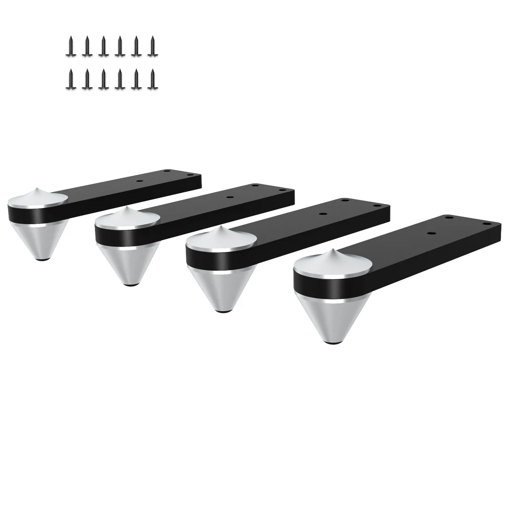 4 Pcs Speaker Spikes Set Aluminum Shock Absorbing Isolation Feet Stand HiFi Shockproof Base Pad Support Bracket Holder