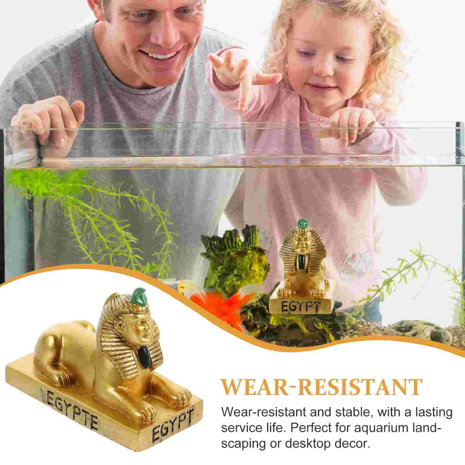 Decor Fish Tank Decorations Aquarium Adornment Sphinx Shaped Resin Ornament Underwater Hideaway Hideout