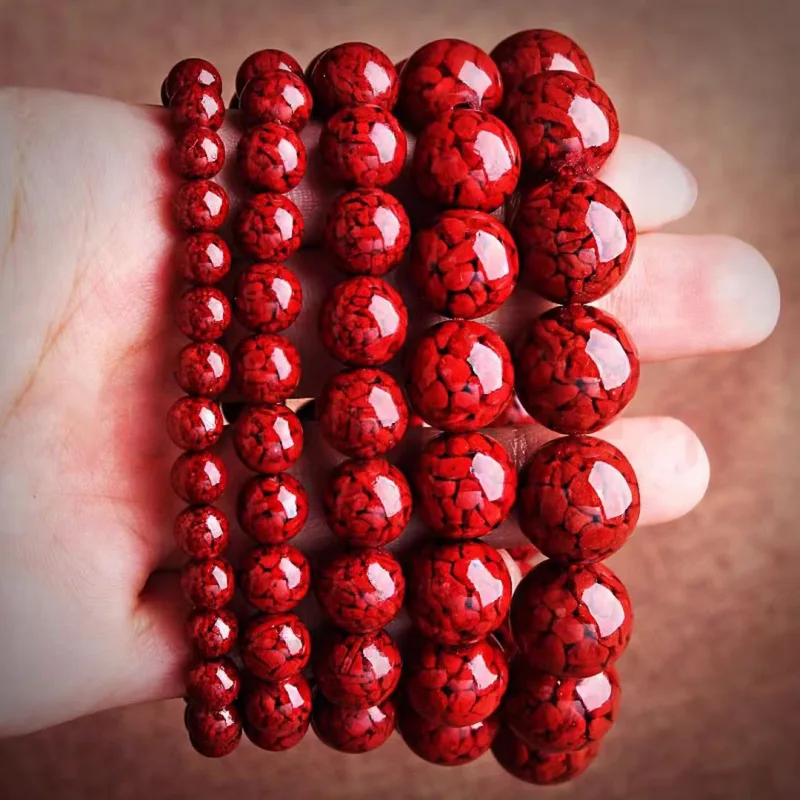 High-Content, Semi-Transparent Sand With Natural Red, Unisex Bracelet, 6-18Mm