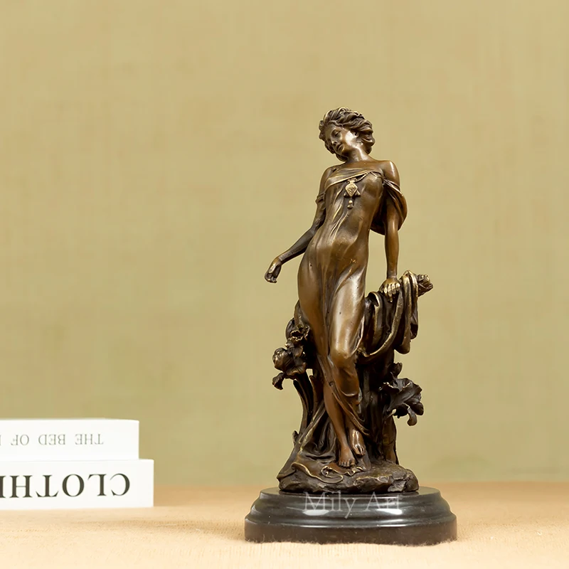 30cm Bronze Aphrodite Statue Classic Goddesses of Greek Mythology Handmade Bronze Sculpture Home Decor Statues Art  Figurines