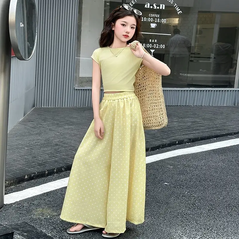 

Kids Clothing Girls Clothes 10 12 Years Old Elementary Girl Summer Children's Set Costume T-shirt Fashion Outfit Korean 2025 7 9