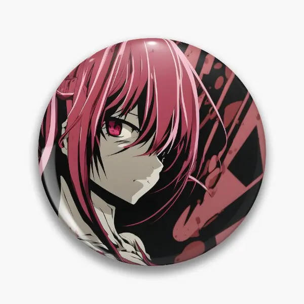 Elfen Lied Lucy Portrait  Soft Button Pin Funny Cute Collar Lapel Pin Fashion Lover Decor Creative Brooch Badge Jewelry Women