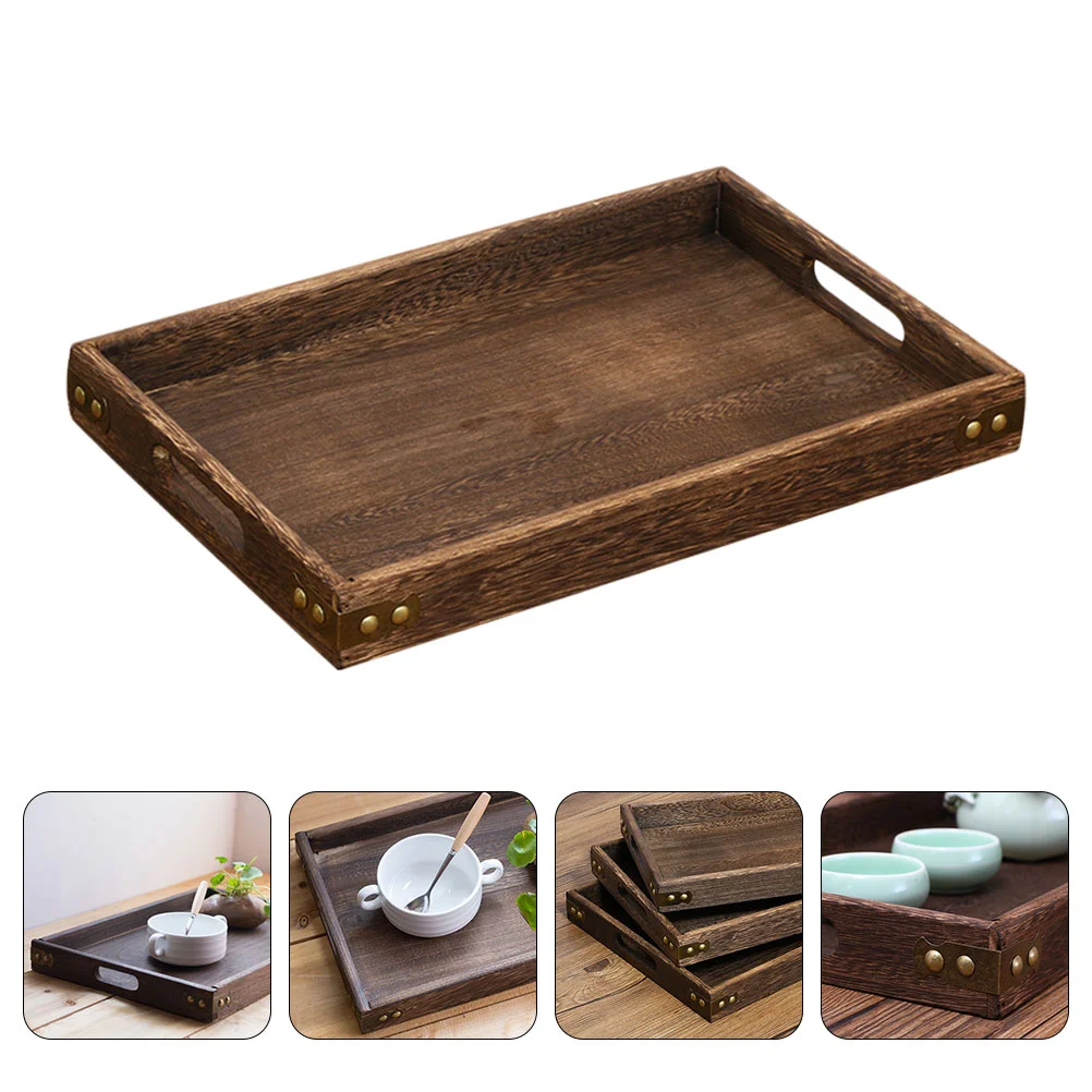 Wooden Pallet Rectangular Plastic Tray Plates for Food Dinner Luxury Rendering Utensils Steel Playpen Serving Dish Dishes Fruit