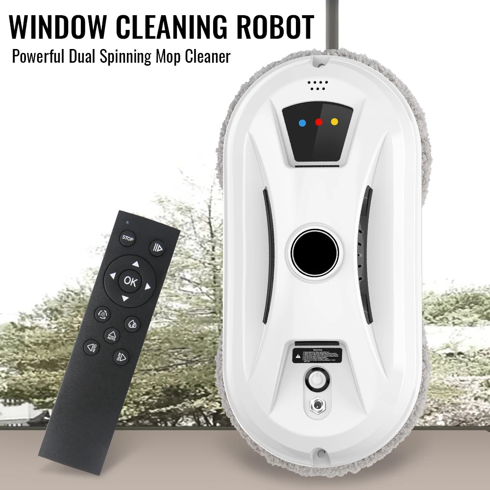 Robot de nettoyage de fenêtres 5600Pa, robot de nettoyage automatique pour la maison, 3 modes automatiques, télécommande manuelle, robot intelligent