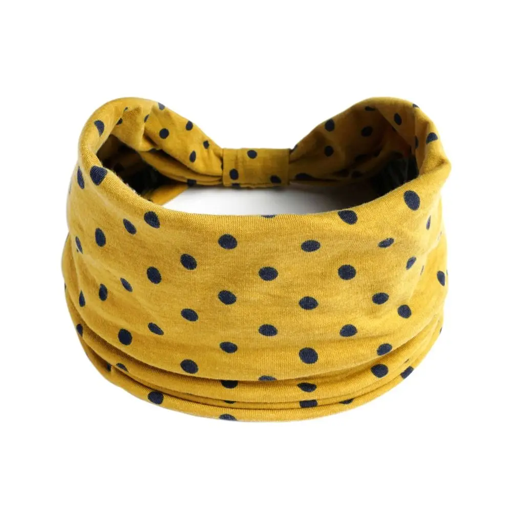Fashion Wide Headband African Pattern Pot Dot Sports Headband Extra Large Cotton Stretch Bandana For Dance Biker