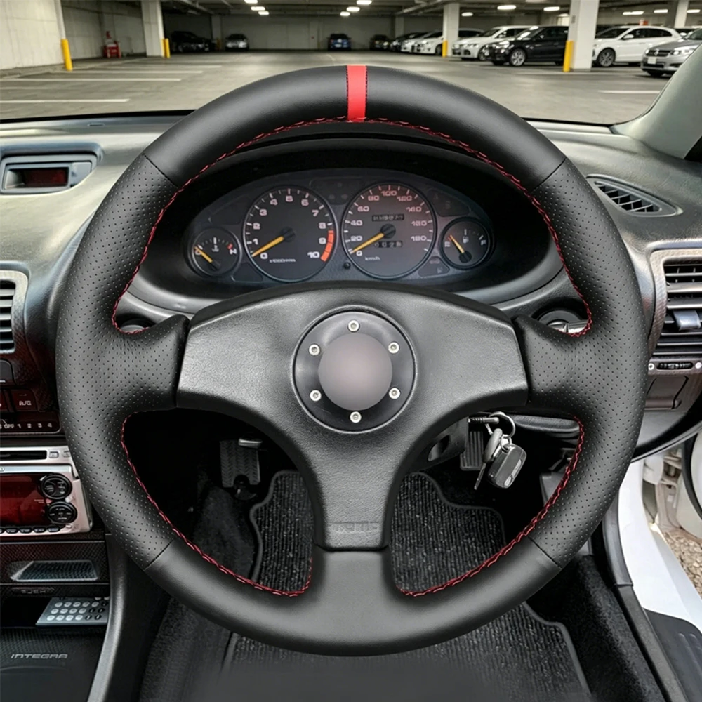 

Custom Microfiber Leather Car Steering Wheel Cover Wrap for Honda Integra Type R DC2 Hand Sewing