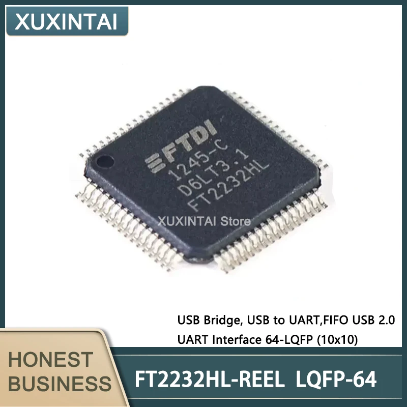 5 Pçs/lote Novo Original FT2232HL-REEL FT2232HL Ponte USB, USB para UART, FIFO USB 2.0 UART Interface 64-LQFP (10x10)