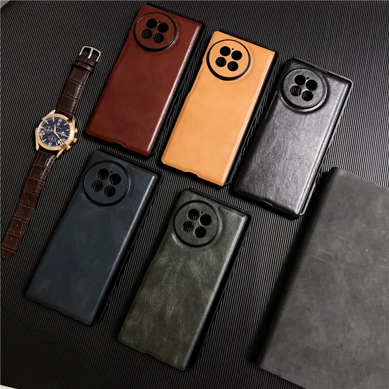 

Leather Phone Case For VIVO X Fold 2 Fold2 Solid Color Protective Shell Cover