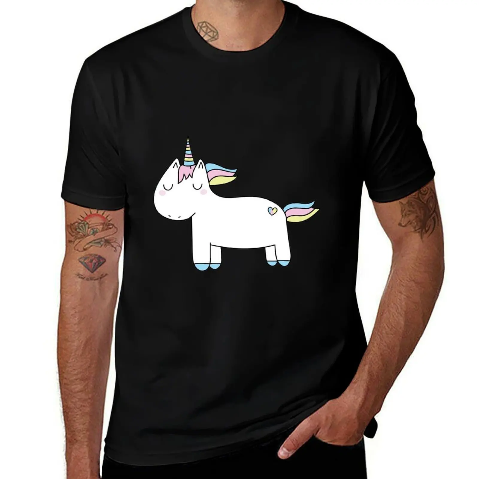 Pastel unicorn. T-Shirt Basic Casual Wear Short Sleeve Top