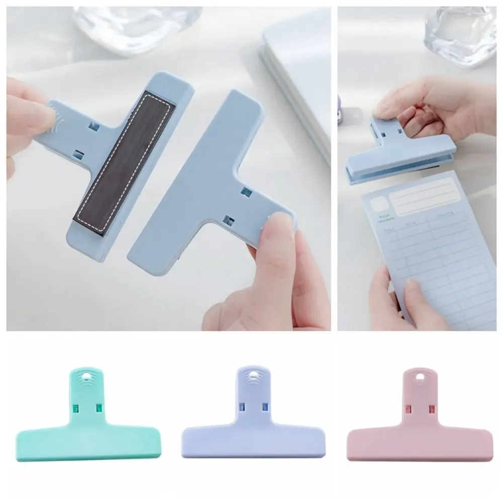 Simple Macaron Color Magnetic Paper Clamp Hand Account Scrapbooking Memo Paper Folder Journaling Receipt Clamp Home Kitchen