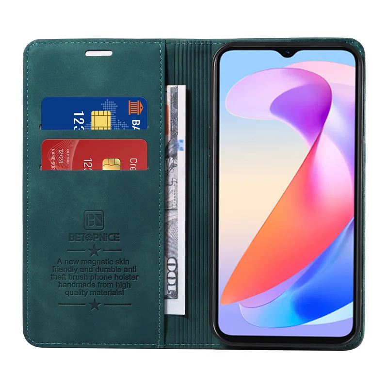 Anti-thef Phone Case For Huawei Honor X6b X60i X50i X50 GT X6A Plus X7B 5G HonorX6B  Wallet Flip Card Holder Coque Leather Cover