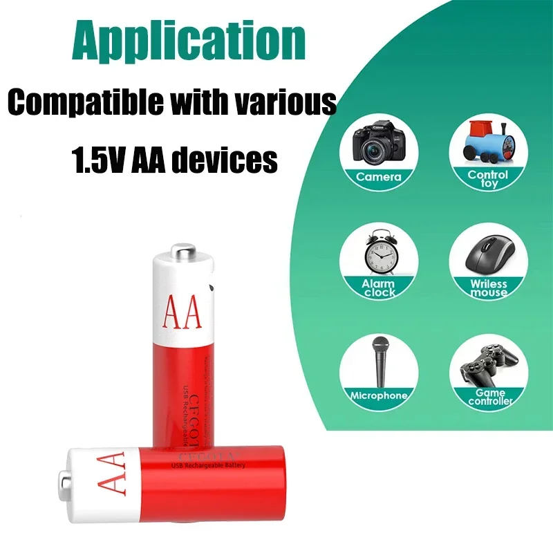 AA USB Rechargeable Lithium Ion Battery 1.5V AA 9800mah Power Bank Lifepo4 Batteries Aaa Recharable Lipo4 Recharchable Original