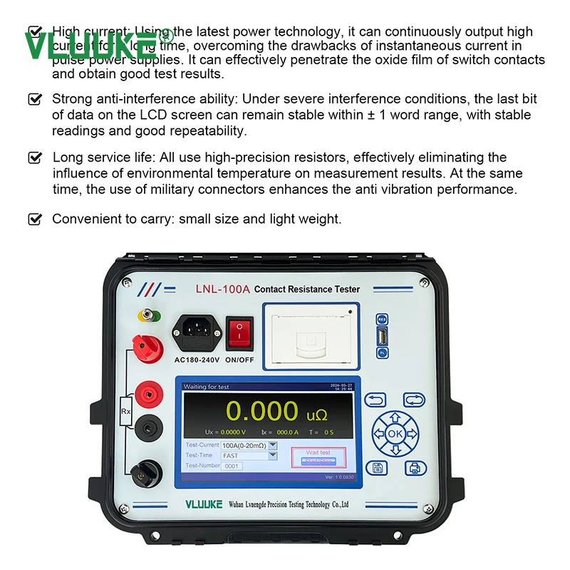 Электронный тестер контактного сопротивления VLUUKE LNL-100A с источником питания 220 В