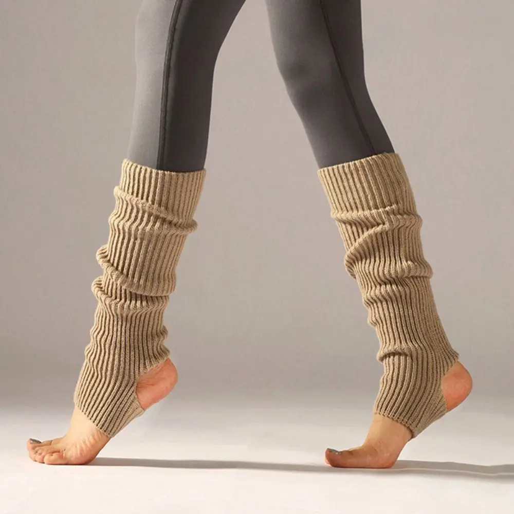 Calentadores de piernas de Ballet para mujer, cubiertas para pies de sección larga, calcetines latinos, calcetines para caminar, calcetines tejidos para ejercicio de Ballet, calcetines de Yoga