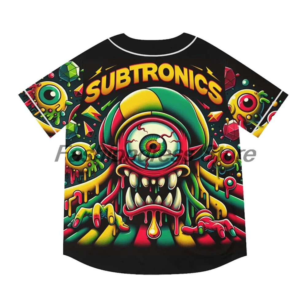 Subtronics Lost Lands Baseball Jersey V-Neck Short Sleeve Button-up Shirts Women Men Streetwear Tops