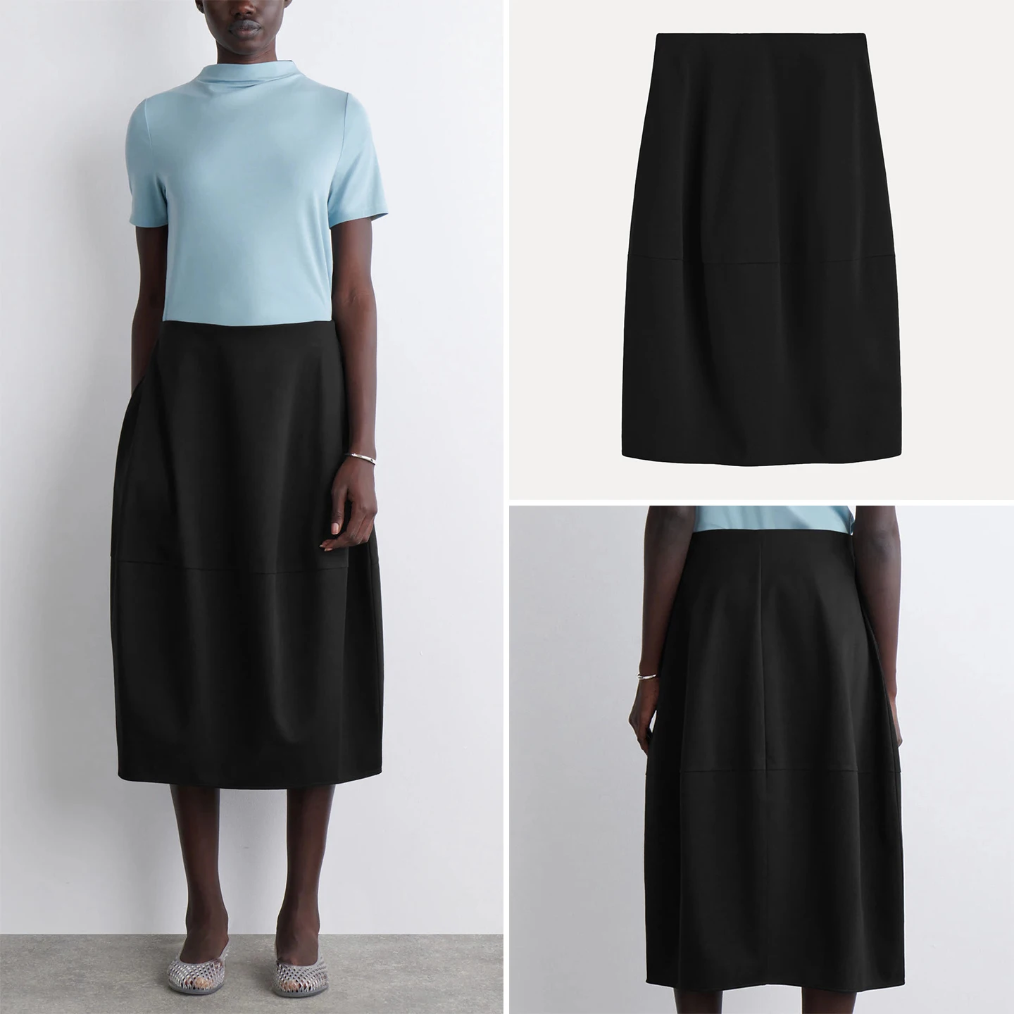 여성용 스탠다드 핏 미디 스커트 2025 가을 신상 유럽 스타일 자다타 여성 미드 웨이스트 기타 소재 기타 공정