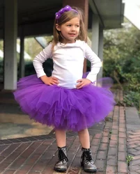 Solid Purple Tutu Skirt Outfit for Baby Girls Birthday Party Tutus Halloween Costumes for Kids Toddler Photo Shoot Tulle Skirts