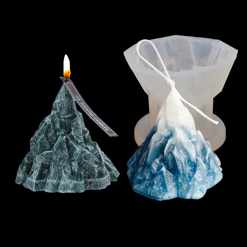 Iceberg Vulcano Candela Stampo in silicone Vulcano Montagna di neve Candela Stampo in silicone Stampo in resina Stampo per candele Stampo per candele