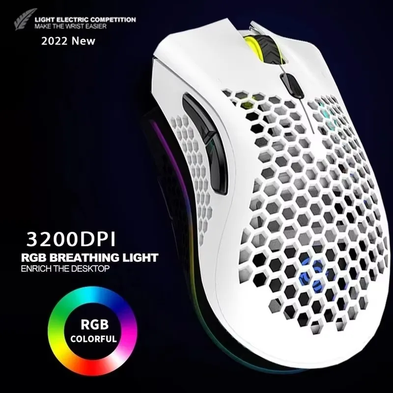 BM600 Rechargeable USB 2.4G Wireless RGB Light Honeycomb Gaming Mouse Desktop PC Computers Notebook Laptop Mice Mause Gamer