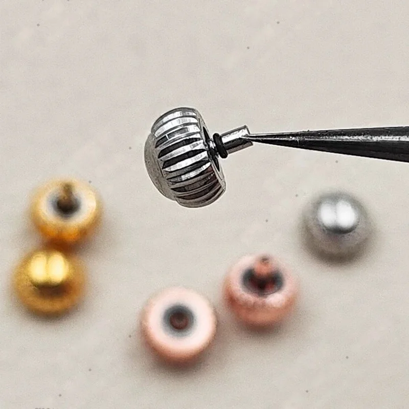 1/5/10pcs Aperture 2.5mm Watch Crown Replacement Silver Pumpkin Shaped Lightweight Portable Watch Crown Parts Factory Wholesale
