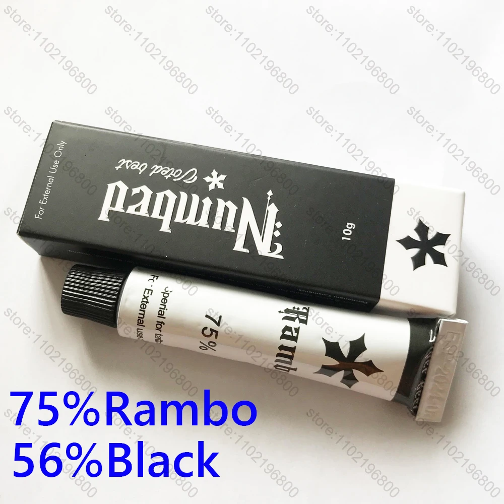 Rambo-crema semipermanente para tatuajes, crema para el cuidado de las cejas y los labios, maquillaje corporal, delineador de labios, color negro, 2/5/10/20/30/50/75% piezas, 56%, 10g, nuevo