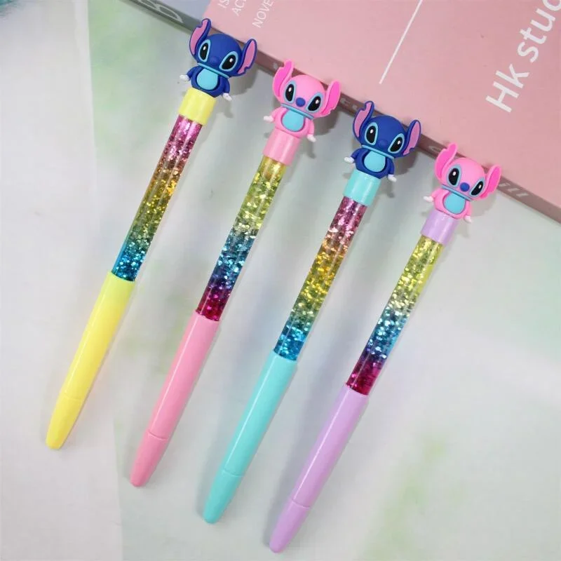 

new Stitch Neutral Pen Kawaii Anime Student School Supplies Stationery Examination Press Gel Pen Girls Toy Gifts Random One
