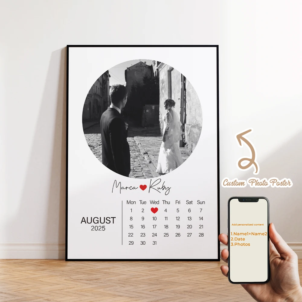 لوحة فنية حائطية حديثة مخصصة للذكرى السنوية للزوجين، طباعة على قماش، ملصق صور لتزيين غرفة النوم والمنزل