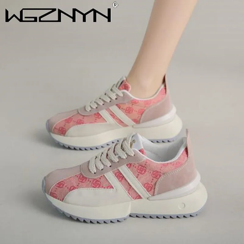 Breathable Women's Sneakers Lightweight Leisure Tennis Shoes for Women Flower Design Luxury Shoes Comfort Fashion Platform Shoes