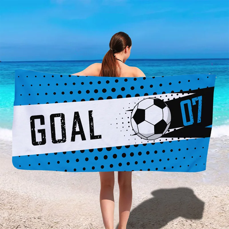 

Beach Towel Soccer Goal Beach Towel Patterned Sunscreen And Windproof Suitable For Swimming Pool Camping Travel Blanket