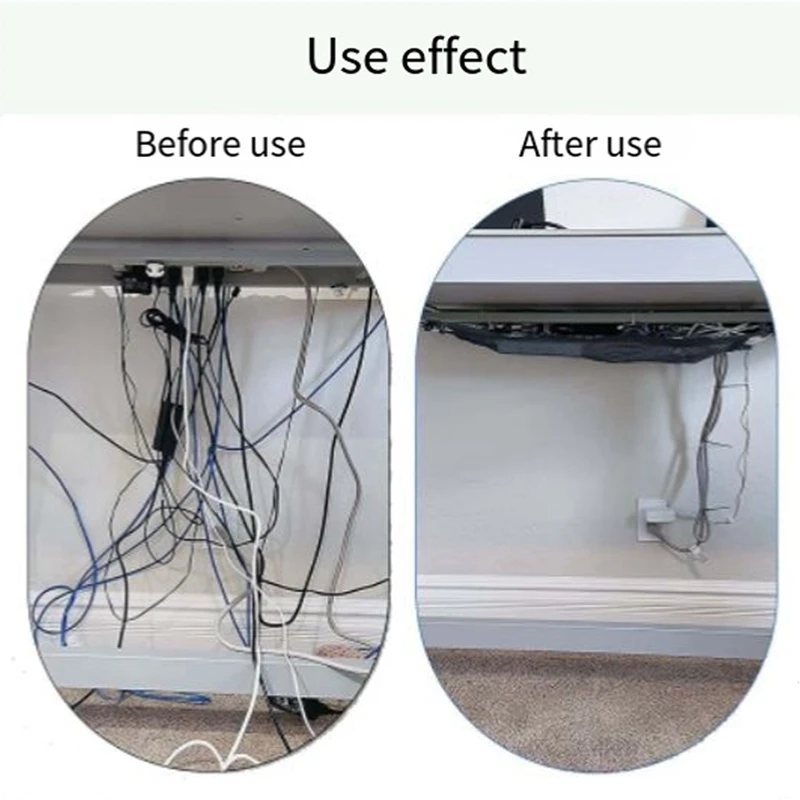 Cable Management Net - Under Desk Wire Management - Flexible Under Desk Cable Management Tray Durable