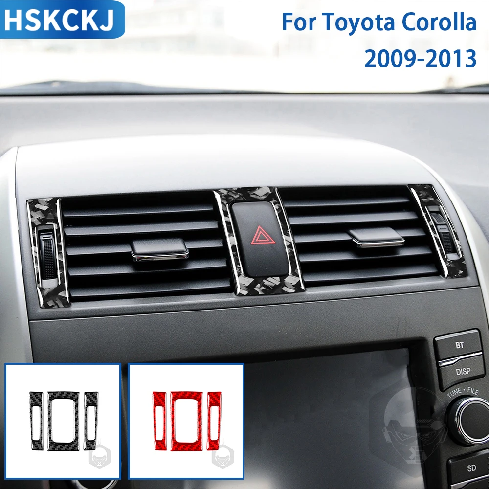 

For Toyota Corolla 2009 2010 2011 2012 2013 Cars Accessories Carbon Fiber Interior Central Control Air Outlet Cover Trim Sticker