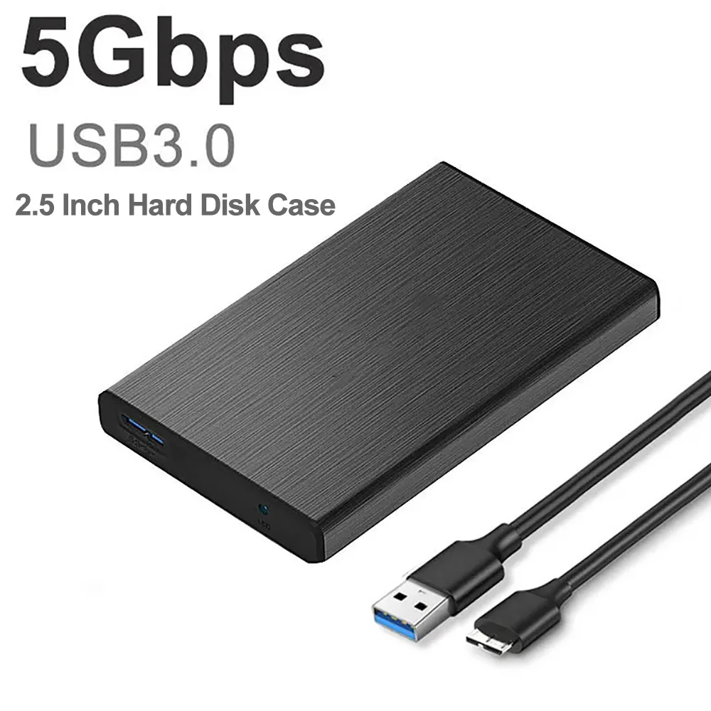 외장 하드 드라이브 인클로저, 노트북 PC용 SATA to USB 3.0 하드 디스크 케이스, 4TB, 7mm 9.5mm SATA SSD HDD 박스 지원, 2.5 인치