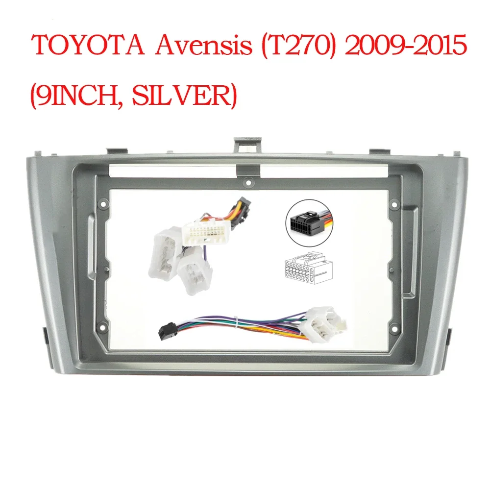 

9-дюймовый 2Din автомобильный стерео радио DVD панельное крепление Fascia комплект кабель для Toyota avensis T270 2009-2016 ремонтная рамка приборной панели