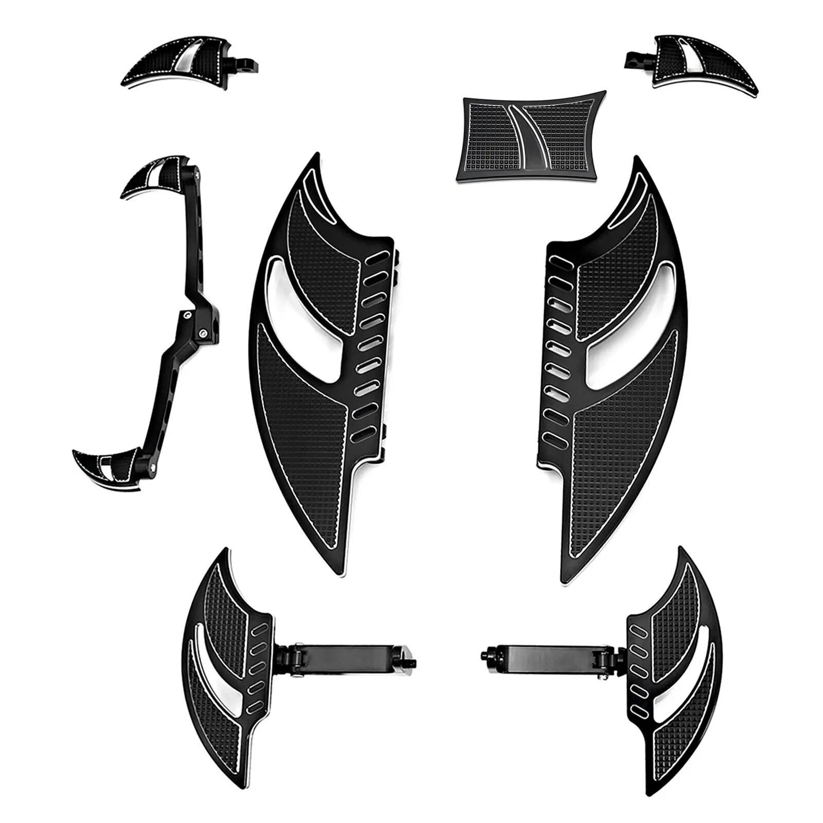1126HOT For Harley Black Floorboards Heel Toe Shift Levers Rear Foot Boards Pedal Highway Pegs Touring Street Glide 1980-up