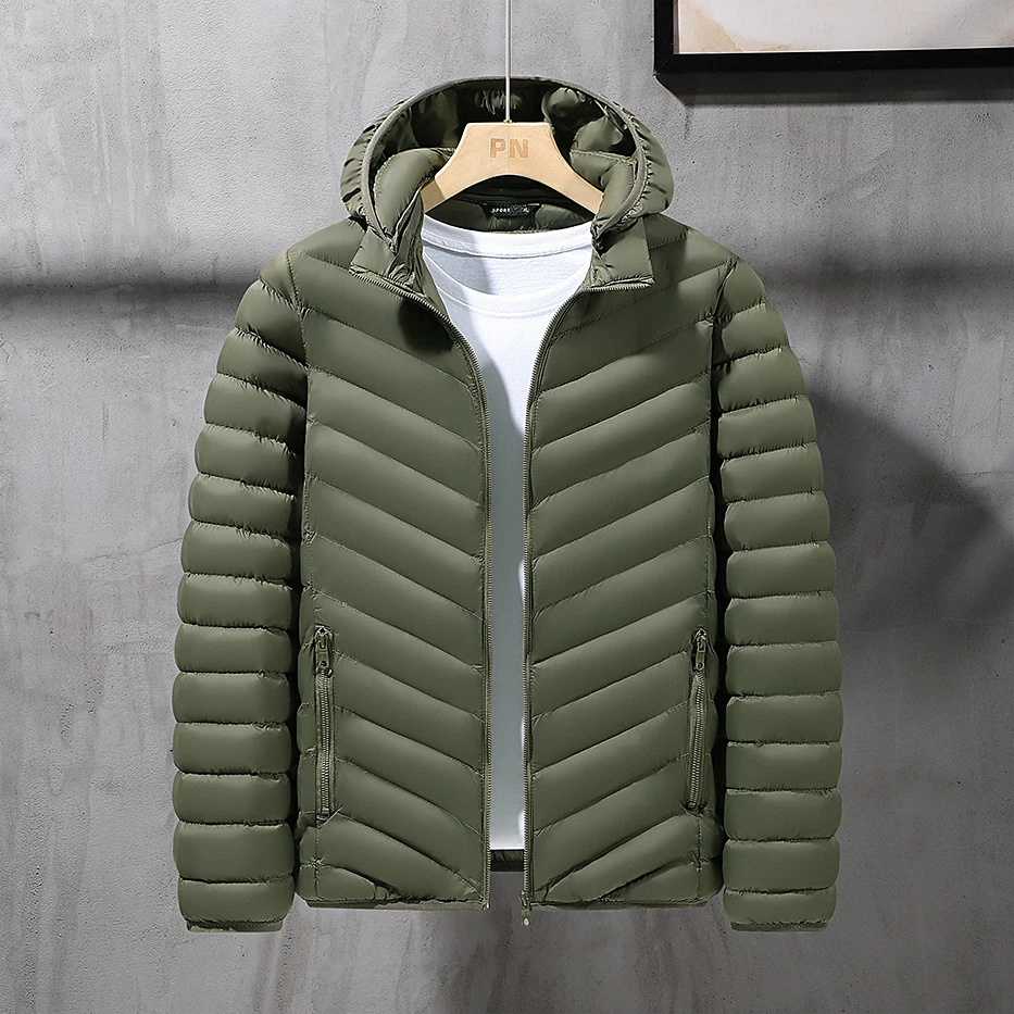 Mens Winter Down Jacket Windproof Stand Up Jackets 2024 Winter Windbreaker Down Padded Coats for Men Korean Fashion Thermal Coat