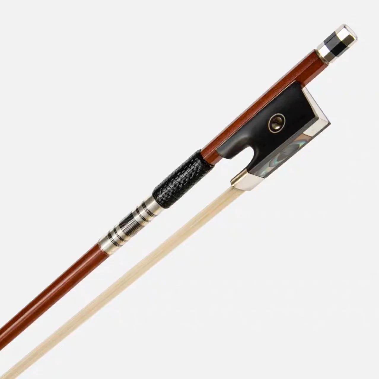 Brazilian Red Sandalwood, White Horsehair, Octagonal Ebony Frog Violin Bow, Handcrafted, Professional Quality