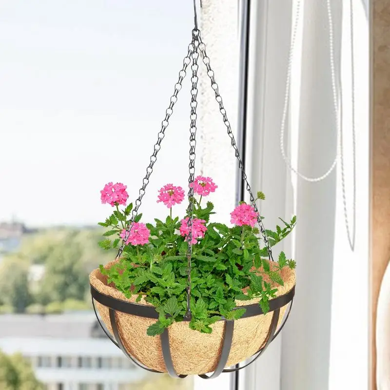 

Hanging Round Coconut Liners for Planters DIY Garden Hanging Planters Coconut Vegetable Liners Half Round Plant Holder Case