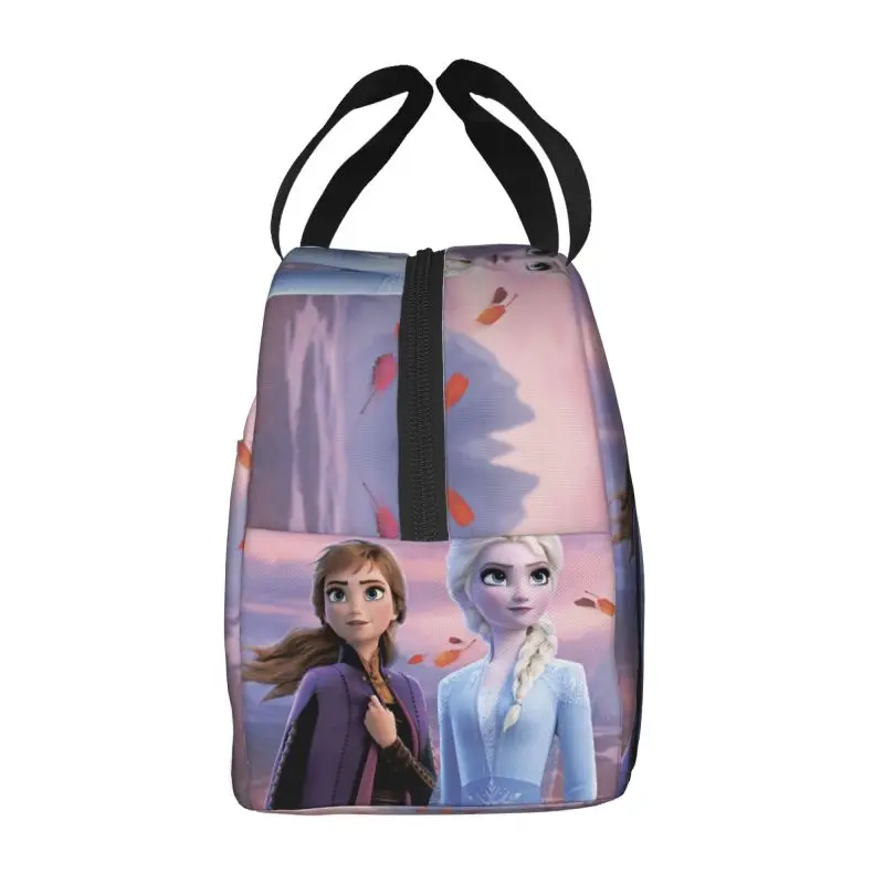 Cartoon Frozen Princess Insulated Lunch Bag Anna And Elsa Reusable Thermal Cooler Lunch Box Women Kids Food Container Tote Bags