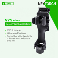 Nextorch V75 X-Carry Baton/Flashlight Holster, 360º Rotatable,  for Head Diameters 16mm, per cinture larghe 38-50 mm e MOLLE