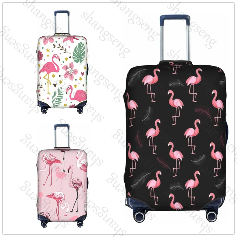 حافظة واقية لحقيبة السفر بطباعة نمط فلامنغو، غطاء حقيبة السفر، حماية مرنة، غطاء أمتعة قابل للغسل، 18-32 بوصة #1