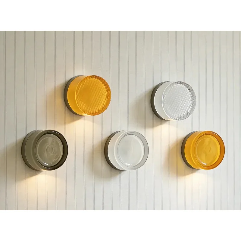Modern Glass LED Wall Sconce Round Minimalist Wall Light for Bedroom Living Room Corridor Home Decor