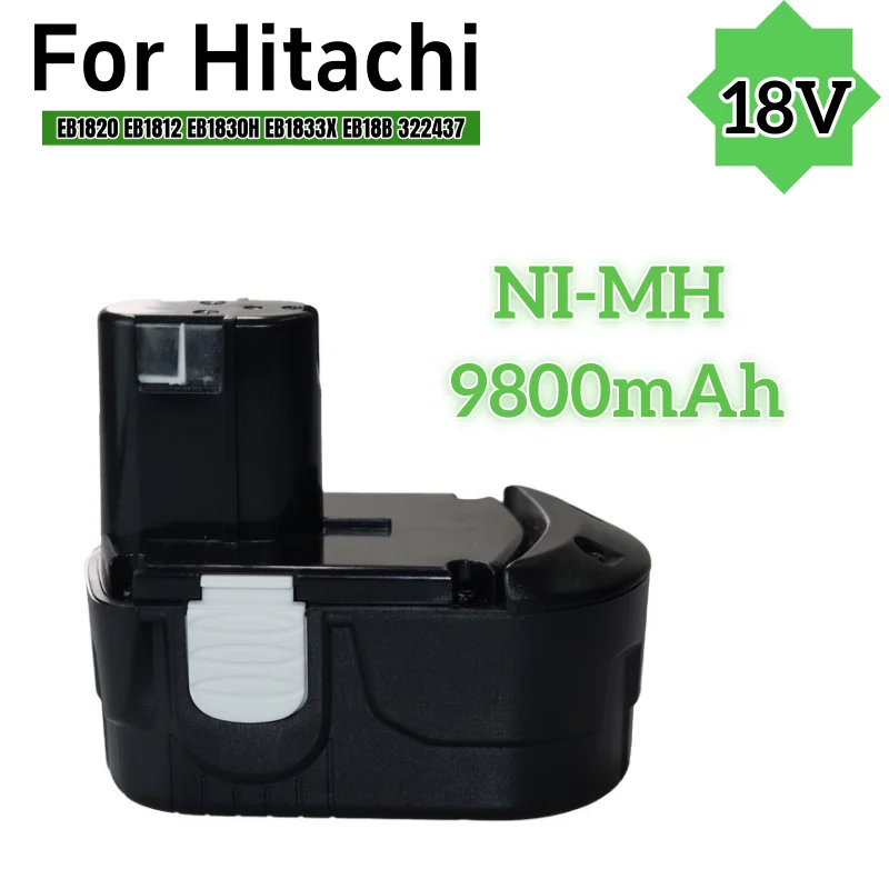 

18V 9.8Ah Lithium Battery Replacement for Hitachi EB1820 EB1812 EB1830H EB1833X EB18B 322437 Power Tools