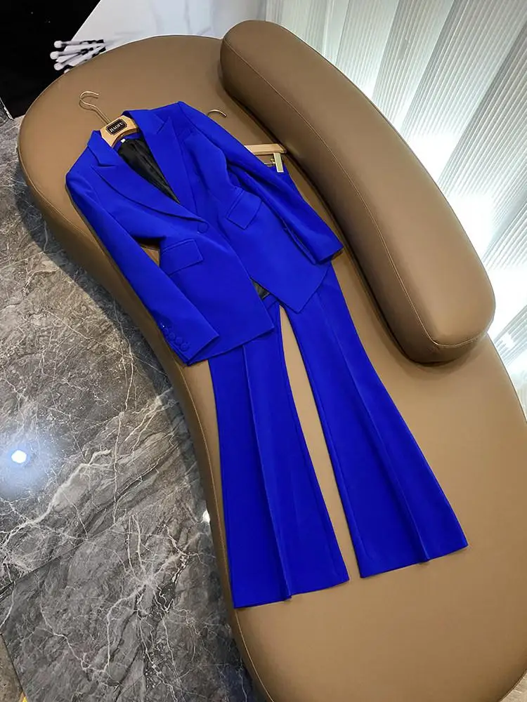 

Fashionable Midi Suit And Trouser Set with Button Detail Two Piece Set for Women Professional Wear Summer Collection