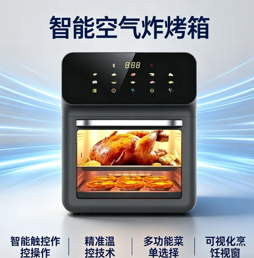 Freidora de Aire Amoi 220V 15L de Gran Capacidad Sin Aceite, Versión Mejorada IAD con Función Inteligente Automática y Anti-Giro